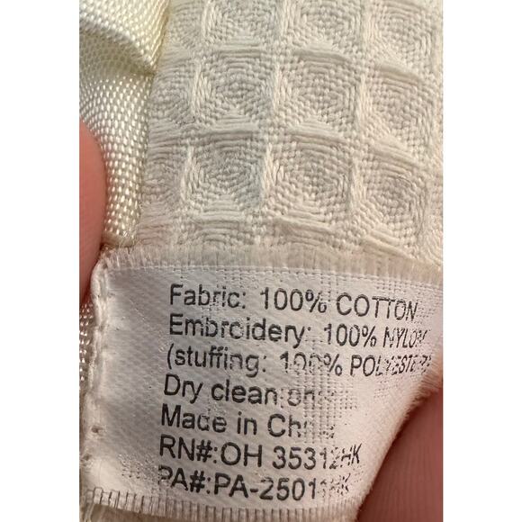 Peace Accent Embroidered Pillow Floral Inspirational Cottage Grannycore Ruffles - Picture 6 of 7